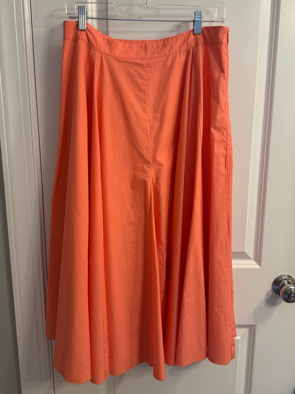 Mango Coral Flared Midi Skirt